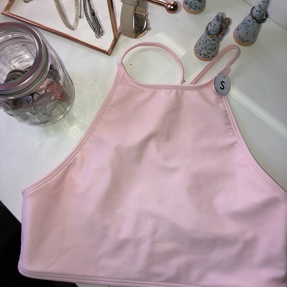 Baby Light Pink Halter Bikini top never worn!
